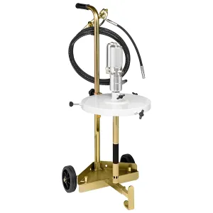 Kit Engraxadeira Pneumática 50:1 Ecodora com vazão de 1,5kg/min com Tampa para Reservatório, Gatilho e Carrinho. Sistema de Lubrificação Compacto para Reservatórios de 12-60kg e 300 a 350mm de Diâmetro MIX-64034