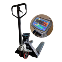 Transpalete Paleteira Manual Hidráulica com Balança Digital Lubmix MIX-2500-PU, Rodas Duplas de PU (Poliuretano), Capacidade de 2.500 Kg e Largura de 680 mm