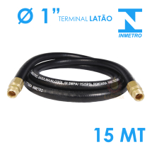 Mangueira para Abastecimento de Combustível 15 Metros Lubmix – Homologada pelo Inmetro – Conexão 1F x 1F com Terminais em Latão