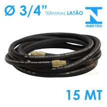 Mangueira para Abastecimento Lubmix 3-4 Polegada Homologada pelo Inmetro 15 Metros Terminal em Latão 1F 1G