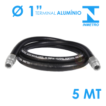 Mangueira para Abastecimento de Combustível 5 Metros Lubmix – Homologada pelo Inmetro – Conexão 1F x 1F com Terminais em Alumínio