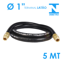 Mangueira para Abastecimento de Combustível 5 Metros Lubmix – Homologada pelo Inmetro – Conexão 1F x 1F com Terminais em Latão