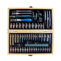 Jogo de Estiletes Bremen 6242 com 65 peças em Aço Acompanha Pinças  