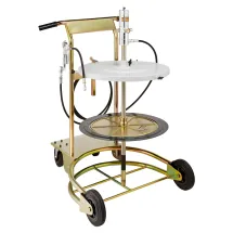 Kit Engraxadeira Pneumática 50:1 Ecodora com Vazão de 1,5kg/min com Tampa para Tambor, Compactador, Gatilho e Carrinho. Sistema de Lubrificação para Tambores de 180-220kg e 550 a 600mm de Diâmetro MIX-64071