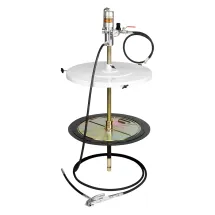 Kit Engraxadeira Pneumática 50:1 Ecodora com vazão de 1,5kg/min com Tampa para Tambor, Compactador, Regulador de Pressão e Gatilho. Sistema de Lubrificação Compacto para Tambores de 150-220kg e 550 a 600mm de Diâmetro MIX-64195