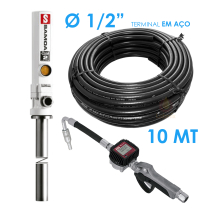 Kit Completo para Lubrificação de Óleo Lubmix com Propulsora Pneumática e Medidor Digital