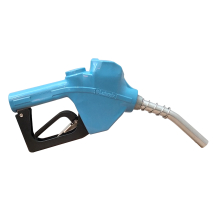 Bico Automático para Abastecimento de Combustíveis Lubmix MIX-BI12B-AZC Azul Claro Entrada 3/4", Ponteira 1/2", Vazão 75 L/min, Acionamento por Pressão para Diesel, Gasolina e Etanol