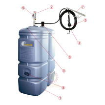 Unidade de Abastecimento a Granel Lupus SCHULTZ Capacidade 2000 Litros com Propulsora e Medidor Digital